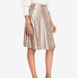 NWT Ann Taylor Gold Sequin Flare Cocktail/Party Skirt Size 6